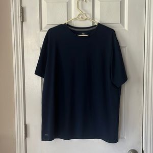 Men’s blue waffle knit polyester quick dry tee shirt
